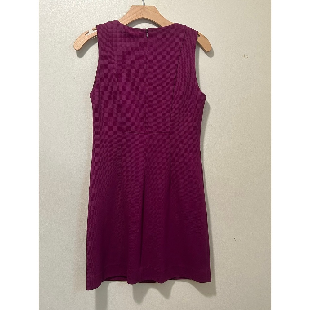 Diane von Furstenberg Magenta Purple Textured Sleeveless Pocket Shift Dress Chic - Picture 2 of 14